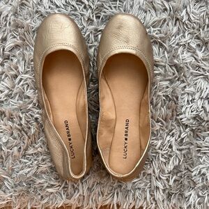Lucky Brand Women's Metallic Gold Flats
